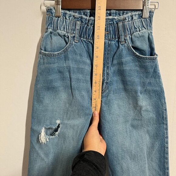 Kancan Jeans High Rise Distressed Elastic Waist Blue Women Size 3/25 - Picture 6 of 7